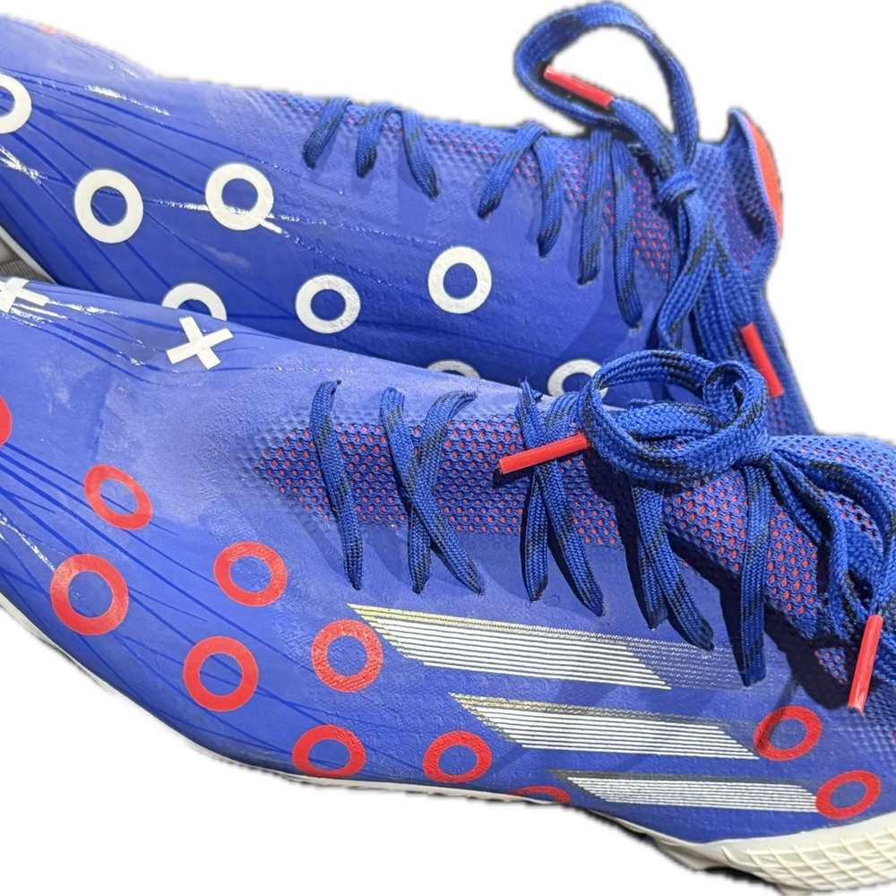 adidas Blue Athletic Shoes with Red and White Accents